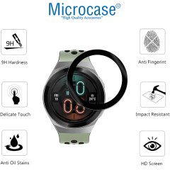 Microcase Huawei Watch GT2e 46 mm Tam Kaplayan Kavisli Ekran Koruyucu 3D Pet Film - Siyah