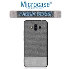 Microcase Huawei Mate 10 Fabrik Serisi Kumaş ve Deri Desen Kılıf - Gri