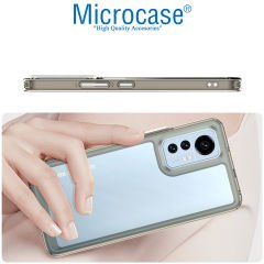 Microcase Xiaomi 12S Shield Serisi Darbeye Dayanıklı Köşe Korumalı Yarı Esnek Plastik TPU Kılıf - Füme