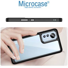 Microcase Xiaomi 12 Pro Shield Serisi Darbeye Dayanıklı Köşe Korumalı Yarı Esnek Plastik TPU Kılıf - Siyah