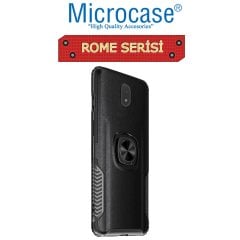 Microcase Xiaomi Redmi 8A Rome Serisi Yüzük Standlı Armor Kılıf - Siyah