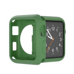 Microcase Apple Watch 7 45 mm Önü Açık Mat Silikon Kılıf - Yeşil Koyu