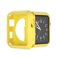 Microcase Apple Watch 7 45 mm Önü Açık Mat Silikon Kılıf - Sarı