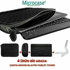 Microcase Lenovo Smart Paper ZAC00011TR 10.3 inch  Tablet için  Kapitone Tablet Çanta + Bluetooth Klavye + Mouse + Tablet Standı - AL8123