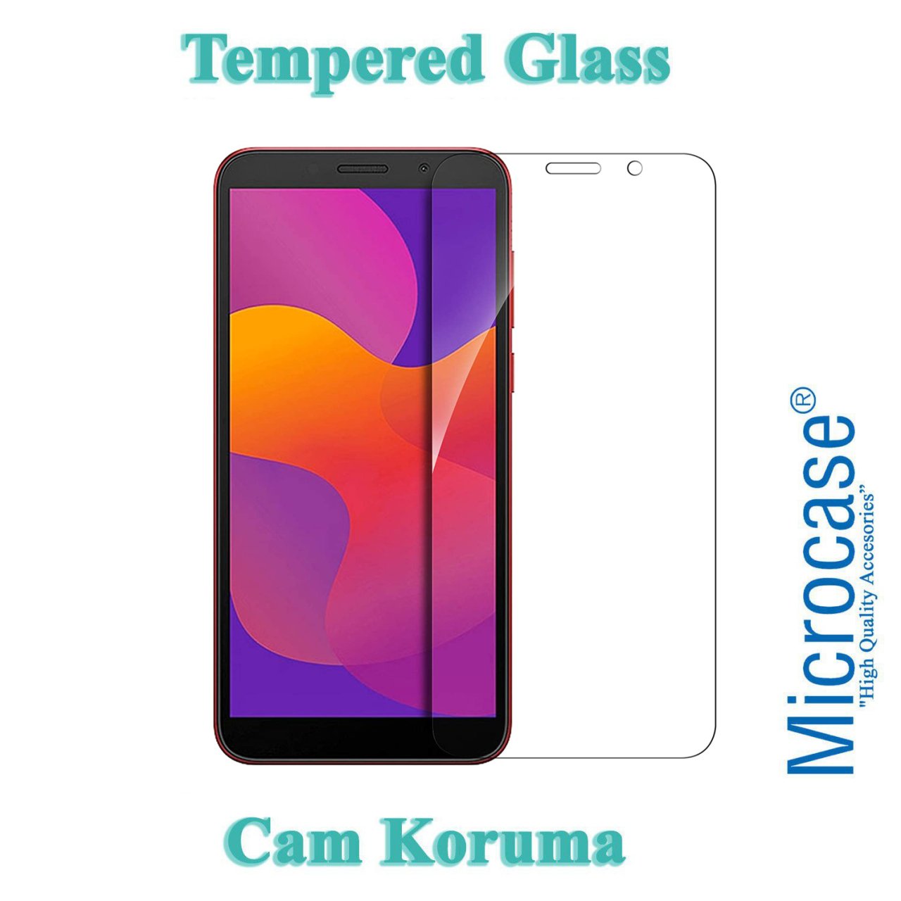 Microcase Huawei Y5P 2020-Honor 9S Tempered Glass Cam Ekran Koruma