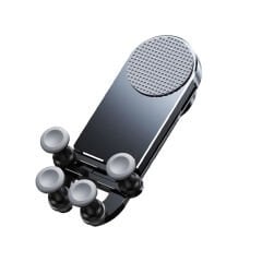 Microcase 4 Nokta Destekli Tasarım Araç İçi Kavramalı Izgarlıktan Telefon Tutucu - Siyah AL4083