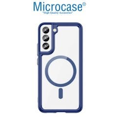 Microcase Samsung Galaxy S22 Magsafe Manyetik Darbeye Dayanıklı Yarı Esnek Plastik TPU Kılıf - AL3027 Mavi