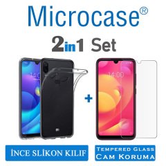 Microcase Xiaomi Mi Play Ultra İnce 0.2 mm Soft Silikon Kılıf + Tempered Glass Cam Koruma (SEÇENEKLİ)