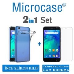 Microcase Xiaomi Redmi Go Ultra İnce 0.2 mm Soft Silikon Kılıf + Tempered Glass Cam Koruma (SEÇENEKLİ)