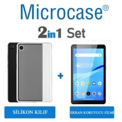 Microcase Lenovo Tab M7 TB-7305F 7 inch Tablet Tablet Silikon Tpu Soft Kılıf - Şeffaf + Ekran Koruma Filmi