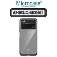 Microcase Xiaomi Poco X4 Pro 5G Shield Serisi Darbeye Dayanıklı Köşe Korumalı Yarı Esnek Plastik TPU Kılıf - Siyah