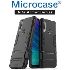 Microcase Huawei Honor 9X - Honor 9X Pro Global Alfa Serisi Armor Standlı Perfect Koruma Kılıf - Siyah