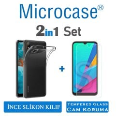 Microcase Huawei Y5 2019 Ultra İnce 0.2 mm Soft Silikon Kılıf + Tempered Glass Cam Koruma (SEÇENEKLİ)