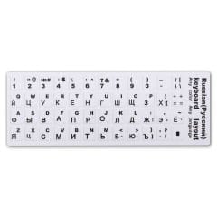 Microcase Rusça Q Klavye Etiketi Laptop Macbook PC Sticker - Beyaz AL3036