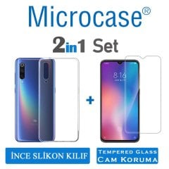 Microcase Xiaomi Mi 9 Ultra İnce 0.2 mm Soft Silikon Kılıf + Tempered Glass Cam Koruma (SEÇENEKLİ)