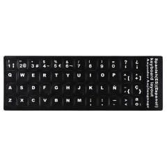 Microcase İspanyolca Q Klavye Etiketi Laptop Macbook PC Sticker - Siyah AL3039