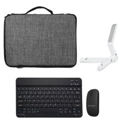 Microcase Microsoft Surface Pro 7 Tablet Çanta + Bluetooth Klavye + Mouse + Tablet Standı - AL8112