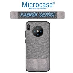 Microcase Huawei Mate 30 PRO Fabrik Serisi Kumaş ve Deri Desen Kılıf - Gri