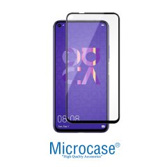 Microcase Huawei Nova 5T - Honor 20 Focus Serisi Yüzük Standlı Silikon Kılıf - Siyah + Tempered Glass Cam Koruma