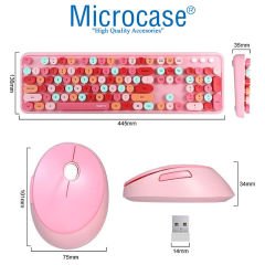Microcase Mofii Sweet Serisi Renkli Kablosuz Klavye Mouse Set Türkçe AL4259