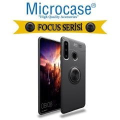 Microcase Oppo A31 Focus Serisi Yüzük Standlı Silikon Kılıf - Siyah