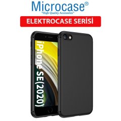 iPhone SE 2020 Elektrocase Serisi Kamera Korumalı TPU Silikon Kılıf - Siyah