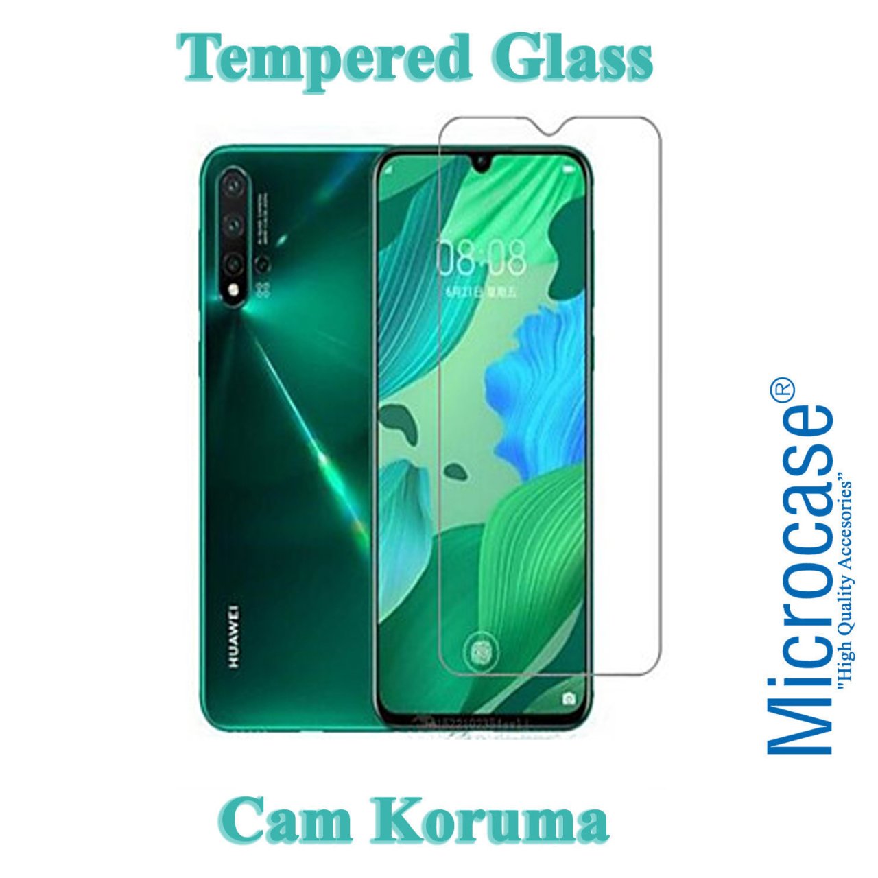 Microcase Huawei Nova 5 / Nova 5 Pro Tempered Glass Cam Koruma