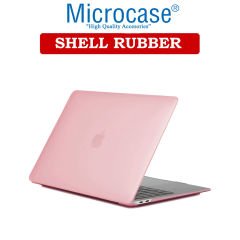 Microcase Macbook Air 13 2018 A1932 Shell Rubber Kapak Kılıf - Pembe
