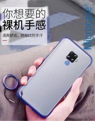 Microcase Huawei Mate 30 Lite Frameless Serisi Sert Rubber Kılıf - Mavi + Tempered Glass Cam Koruma