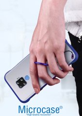 Microcase Huawei Mate 30 Lite Frameless Serisi Sert Rubber Kılıf - Mavi + Tempered Glass Cam Koruma