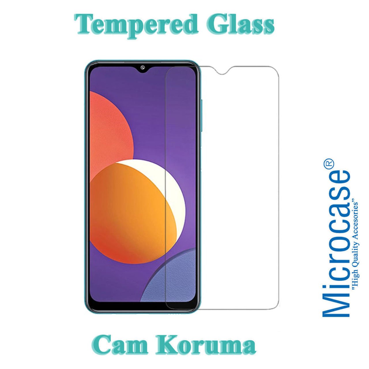Microcase Samsung Galaxy M12 Tempered Glass Cam Ekran Koruma