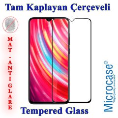 Microcase Xiaomi Redmi Note 8 Tam Kaplayan Çerçeveli Tempered Ekran Koruyucu - MAT SİYAH