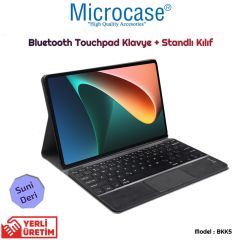 Microcase Lenovo Tab P12 TB370FU 12.7'' ile uyumlu Bluetooth Touchpad Klavye + Standlı Kılıf - BKK5