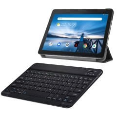 Microcase Lenovo Tab E10 TB-X104F Tablet 2in1 Set Delüx Leather Standlı Kılıf + Bluetooth Klavye - AL8108