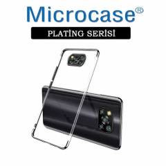 Microcase Xiaomi Poco X3 NFC Plating Serisi Silikon Kılıf - Siyah