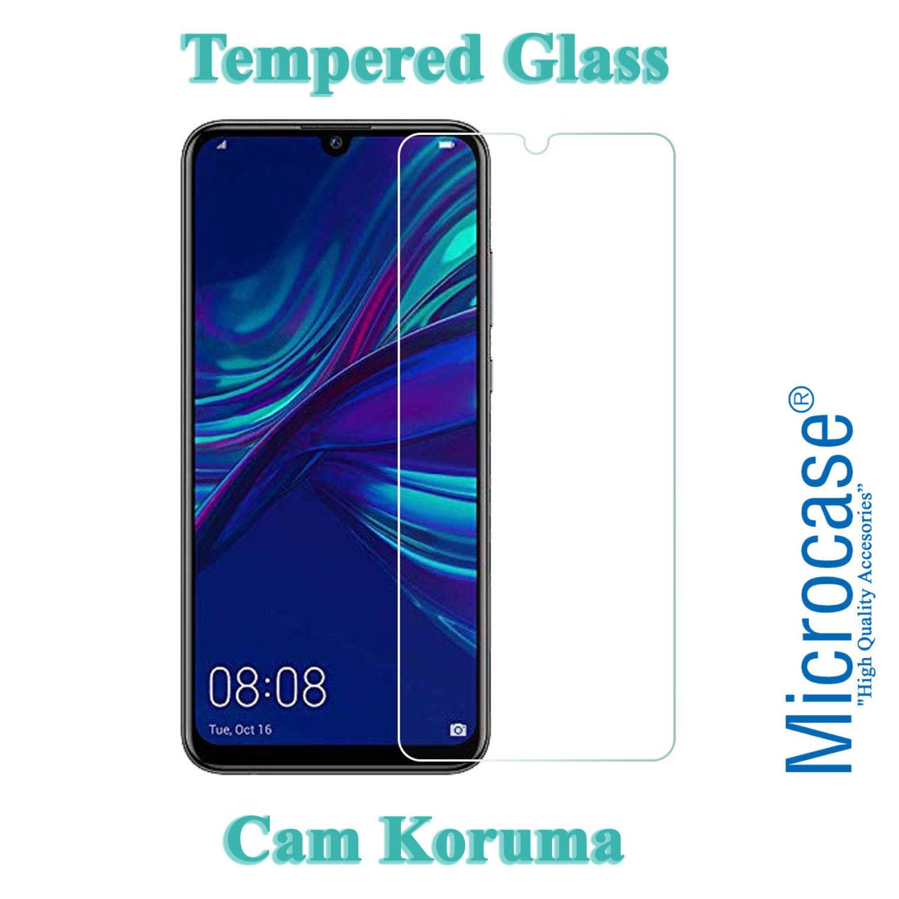 Microcase Huawei P smart plus 2019 Tempered Glass Cam Koruma