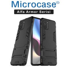 Microcase Xiaomi Mi 11X Pro Alfa Armor Standlı Perfect Koruma Kılıf - Siyah