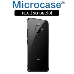 Microcase Huawei Mate 30 Lite Plating Series Silikon Kılıf - Siyah + Tempered Glass Cam Koruma