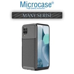 Microcase Huawei P40 Lite Pro Maxy Serisi Carbon Fiber Silikon TPU Kılıf - Siyah