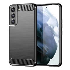 Microcase Samsung Galaxy S23 Plus Brushed Carbon Fiber Silikon Kılıf - Siyah AL3332