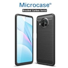 Microcase Xiaomi Mi 10i - Mi 10T Lite Brushed Carbon Fiber Silikon Kılıf - Siyah