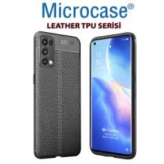 Microcase Oppo Reno 5 5G Leather Tpu Silikon Kılıf - Siyah