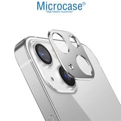 Microcase iPhone 13 Kamera Lens Koruma Halkası - Kapalı Tasarım Gümüş