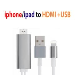 iPhone iPad HDMI + USB Görüntü Aktarım Data Kablo