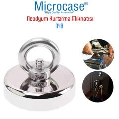 Microcase Süper Güçlü 48mm Neodyum Kurtarma Mıknatısı Yuvarlak Vidalı Pot Magnet - D48
