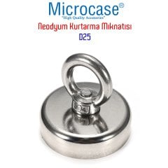Microcase Süper Güçlü 25mm Neodyum Kurtarma Mıknatısı Yuvarlak Vidalı Pot Magnet - D25