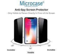 Microcase iPhone X - XS Privacy Gizlilik Filtreli Tam Kaplayan Tempered Cam - Siyah