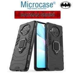 Microcase Xiaomi Mi 10i Batman Serisi Yüzük Standlı Armor Kılıf - Siyah