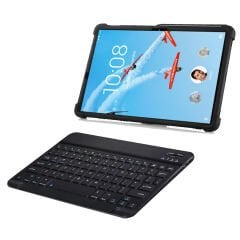 Microcase Lenovo Tab E10 TB-X104F 2in1 Set Standlı Silikon Kılıf + Bluetooth Klavye - AL8107