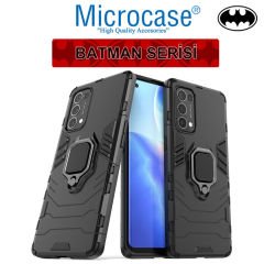 Microcase Oppo Reno 5 Pro (5G) Batman Serisi Yüzük Standlı Armor Kılıf - Siyah
